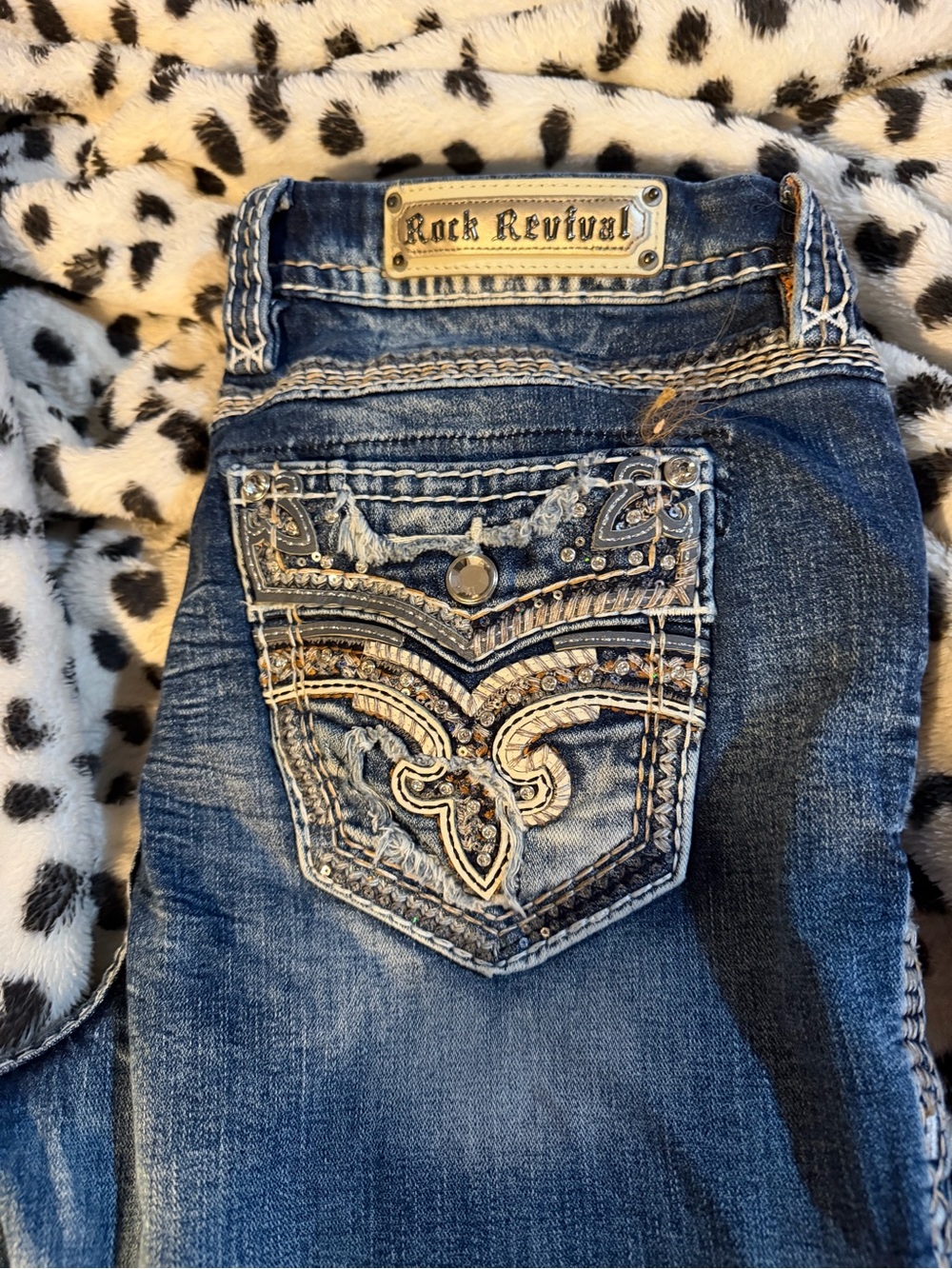 Rock Revival Women's Blue Embellished Boot Cut Jeans